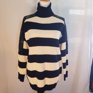 High-Neck Knit long sweater Wool